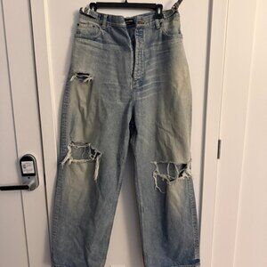 Balenciaga Distressed Light Wash Jeans